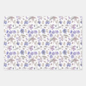 パステルモダンフラワーズガーデンベビーシャワーパーティー ラッピングペーパーシート (正面3)