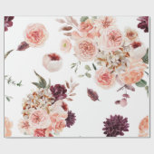 パステルモダンフラワーパターン ラッピングペーパー (フラット)