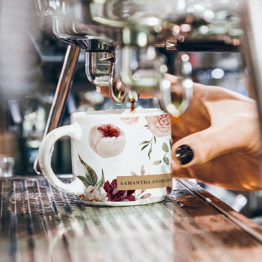 パステルモダンフラワー&クラフトギフトパーソナライズされたギフト エスプレッソカップ