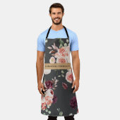 パステルモダンフラワー&クラフトギフトパーソナライズされたギフト エプロン (着用した状態)