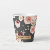 パステルモダンフラワー&クラフトギフトパーソナライズされたギフト カフェラテマグ (正面)