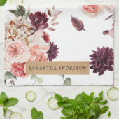 パステルモダンフラワー&クラフトギフトパーソナライズされたギフト キッチンタオル (折り畳み)