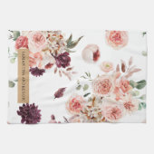 パステルモダンフラワー&クラフトギフトパーソナライズされたギフト キッチンタオル (横)