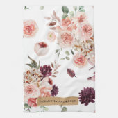 パステルモダンフラワー&クラフトギフトパーソナライズされたギフト キッチンタオル (縦)