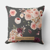 パステルモダンフラワー&クラフトギフトパーソナライズされたギフト クッション (正面)