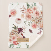 パステルモダンフラワー&クラフトギフトパーソナライズされたギフト シェルパブランケット (正面)