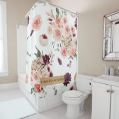 パステルモダンフラワー&クラフトギフトパーソナライズされたギフト シャワーカーテン (インサイチュ)