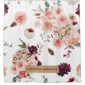 パステルモダンフラワー&クラフトギフトパーソナライズされたギフト シャワーカーテン (正面)