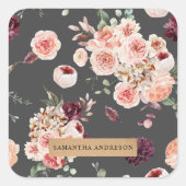 パステルモダンフラワー&クラフトギフトパーソナライズされたギフト スクエアシール (正面)