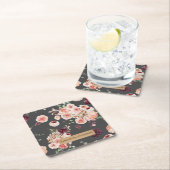 パステルモダンフラワー&クラフトギフトパーソナライズされたギフト スクエアペーパーコースター (インサイチュ)