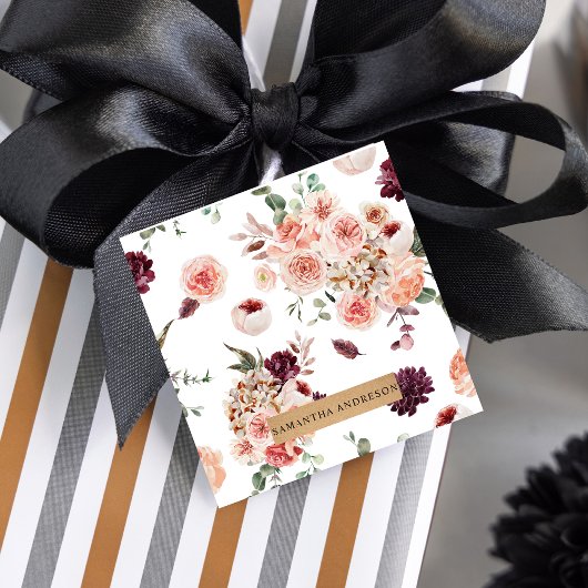 パステルモダンフラワー&クラフトギフトパーソナライズされたギフト フェイバータグ