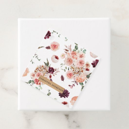 パステルモダンフラワー&クラフトギフトパーソナライズされたギフト フェイバータグ (インサイチュ)