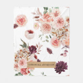 パステルモダンフラワー&クラフトギフトパーソナライズされたギフト フリースブランケット (正面)