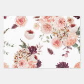 パステルモダンフラワー&クラフトギフトパーソナライズされたギフト ラッピングペーパーシート (正面3)