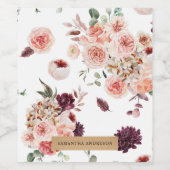 パステルモダンフラワー&クラフトギフトパーソナライズされたギフト ワインラベル (シングルラベル)