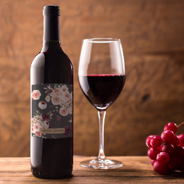 パステルモダンフラワー&クラフトギフトパーソナライズされたギフト ワインラベル