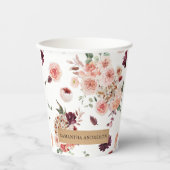 パステルモダンフラワー&クラフトギフトパーソナライズされたギフト 紙コップ (正面)