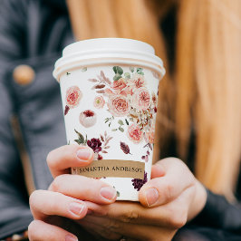 パステルモダンフラワー&クラフトギフトパーソナライズされたギフト 紙コップ