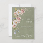 パステルモダンフローラグ結婚リーン セーブザデート (正面)
