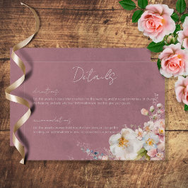 パステルモダンフローラピ結婚ンクの詳細カード エンクロージャーカード