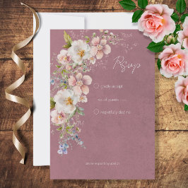 パステルモダンフローラピ結婚ンク 出欠カード