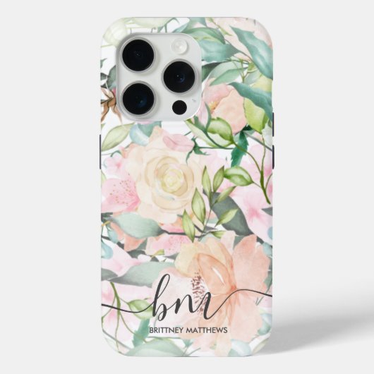 パステルモダンフローラモノグラム Case-Mate iPhoneケース (裏面)