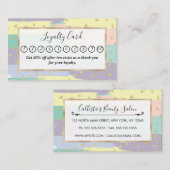 パステルモダンブガーリーブラッシュストローク金ゴールドジオ ロイヤリティカード (正面/裏面)