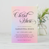 パステルモダンブライドがオンクラウドナインブライダルシャワー 招待状 (スタンド正面)