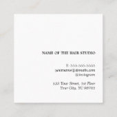 パステルモダンブラックハサミ美容師 スクエア名刺 (裏面)