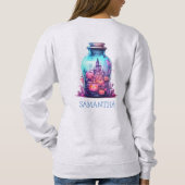 パステルモダンブルーとパステルピンクハローウィンパーティ スウェットシャツ (裏面)