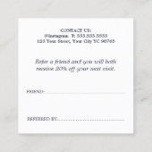 パステルモダンブルーはっきりしたサロン紹介カード 紹介カード (裏面)