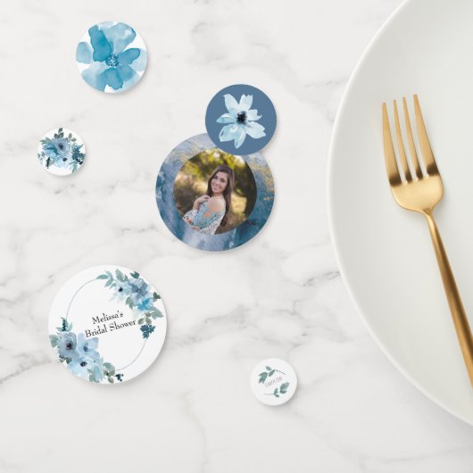 パステルモダンブルーウォーターバラズ結婚 コンフェッティ (グループ)