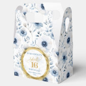 パステルモダンブルースウィート16金ゴールドグリッターお願いボックス フェイバーボックス (オープン)