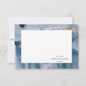 パステルモダンブルーバラフローラ結婚ズ サンキューカード (裏面)