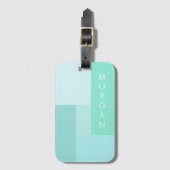 パステルモダンブルーパーソナライズされたラゲッジタグ ラゲッジタグ (正面縦)