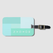 パステルモダンブルーパーソナライズされたラゲッジタグ ラゲッジタグ (正面横)