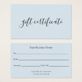 パステルモダンブルービジネスギフト券 (正面&裏面)