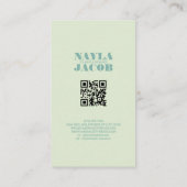 パステルモダンブルー市松模様にパターンQRコード 名刺 (裏面)