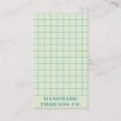 パステルモダンブルー市松模様にパターンQRコード 名刺 (正面)