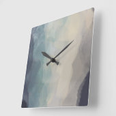 パステルモダンブルー抽象芸術パタかわいらしーン スクエア壁時計 (傾斜)