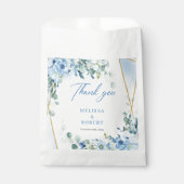 パステルモダンブルー花ユーカリ金ゴールド枠 フェイバーバッグ (正面)