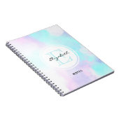 パステルモダンブルー&パープルウォーターカラーモノグラム ノートブック (右側)
