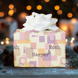 パステルモダンブロック付きミニマルデザイン ラッピングペーパー