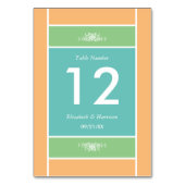 パステルモダンブロック – トロピカルカラー結婚- s テーブルナンバー (裏面)