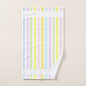 パステルモダンプストライプの色の数々の バスタオルセット (ハンドタオル)
