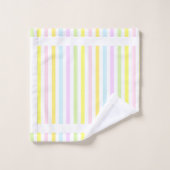 パステルモダンプストライプの色の数々の バスタオルセット (ウォッシュタオル)