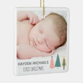 パステルモダンベビー初めてのクリスマスカスタム写真 セラミックオーナメント (右)