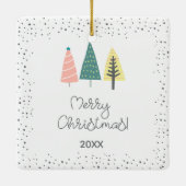 パステルモダンベビー初めてのクリスマスカスタム写真 セラミックオーナメント (裏面)