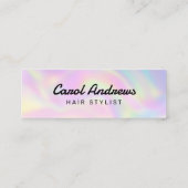 パステルモダンホログラフィックヘアサロン スキニー名刺 (裏面)