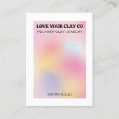 パステルモダンホログラフィックQRコードイヤリングディスプレイ 名刺 (正面)